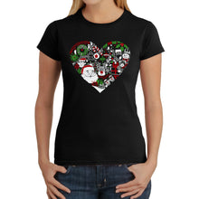 Load image into Gallery viewer, Christmas Themed Heart - Women's Word Art T-Shirt
