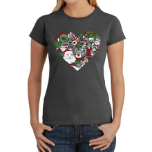 Load image into Gallery viewer, Christmas Themed Heart - Women's Word Art T-Shirt