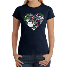 Load image into Gallery viewer, Christmas Themed Heart - Women's Word Art T-Shirt