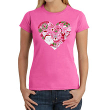 Load image into Gallery viewer, Christmas Themed Heart - Women's Word Art T-Shirt