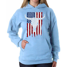 Load image into Gallery viewer, Patriot Flag - Women's Word Art Hooded Sweatshirt