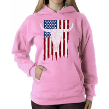 Load image into Gallery viewer, Patriot Flag - Women's Word Art Hooded Sweatshirt