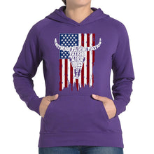 Load image into Gallery viewer, Patriot Flag - Women's Word Art Hooded Sweatshirt