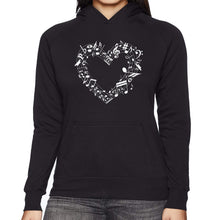 Load image into Gallery viewer, Sheet Music Heart - Women's Word Art Hooded Sweatshirt