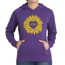 Load image into Gallery viewer, Sunflower Love - Women's Word Art Hooded Sweatshirt