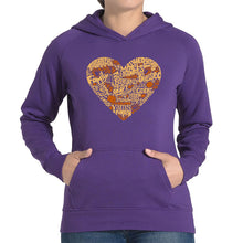 Load image into Gallery viewer, Thanksgiving Heart - Women&#39;s Word Art Hooded Sweatshirt