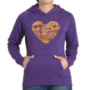 Thanksgiving Heart - Women's Word Art Hooded Sweatshirt