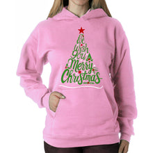 Load image into Gallery viewer, We Wish You A Merry Christmas - Women's Word Art Hooded Sweatshirt