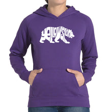 Load image into Gallery viewer, Yellowstone Bear - Women's Word Art Hooded Sweatshirt