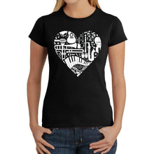 Load image into Gallery viewer, Musical Instrument Heart - Women's Word Art T-Shirt