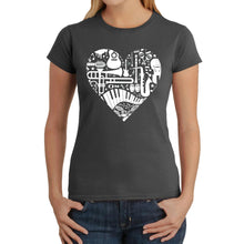 Load image into Gallery viewer, Musical Instrument Heart - Women's Word Art T-Shirt