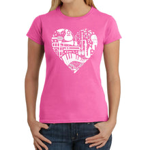 Load image into Gallery viewer, Musical Instrument Heart - Women's Word Art T-Shirt