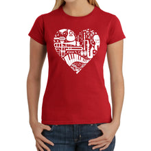 Load image into Gallery viewer, Musical Instrument Heart - Women's Word Art T-Shirt