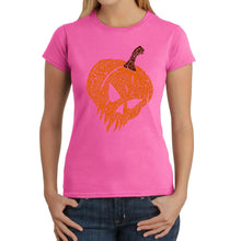 Load image into Gallery viewer, Evil Pumpkin - Women's Word Art T-Shirt