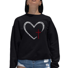 Load image into Gallery viewer, Blessed Heart - Women's Word Art Crewneck Sweatshirt