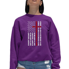 Load image into Gallery viewer, Cross Flag - Women's Word Art Crewneck Sweatshirt