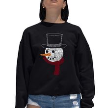 Load image into Gallery viewer, Snowman Face - Women's Word Art Crewneck Sweatshirt