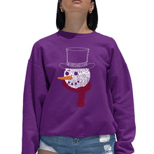 Load image into Gallery viewer, Snowman Face - Women's Word Art Crewneck Sweatshirt