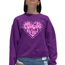 Load image into Gallery viewer, Cowgirl at Heart - Women's Word Art Crewneck Sweatshirt