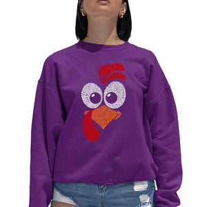 Turkey Face - Women's Word Art Crewneck Sweatshirt