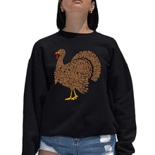 Load image into Gallery viewer, Thankgiving Turkey - Women's Word Art Crewneck Sweatshirt