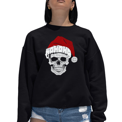 Santa Skull - Women's Word Art Crewneck Sweatshirt