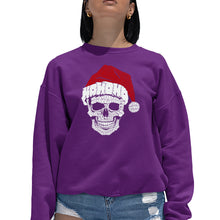 Load image into Gallery viewer, Santa Skull - Women&#39;s Word Art Crewneck Sweatshirt