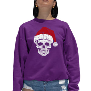 Santa Skull - Women's Word Art Crewneck Sweatshirt