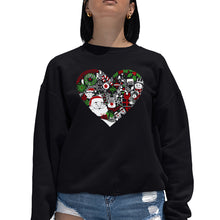 Load image into Gallery viewer, Christmas Themed Heart - Women's Word Art Crewneck Sweatshirt