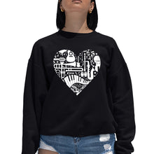 Load image into Gallery viewer, Musical Instrument Heart - Women's Word Art Crewneck Sweatshirt