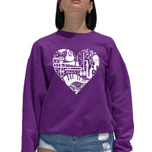 Load image into Gallery viewer, Musical Instrument Heart - Women's Word Art Crewneck Sweatshirt