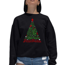 Load image into Gallery viewer, Holiday Christmas Tree - Women's Word Art Crewneck Sweatshirt