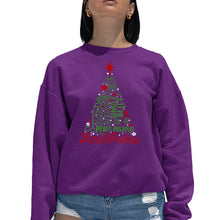 Load image into Gallery viewer, Holiday Christmas Tree - Women's Word Art Crewneck Sweatshirt