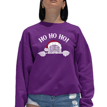 Load image into Gallery viewer, Peeking Santa - Women's Word Art Crewneck Sweatshirt