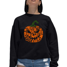 Load image into Gallery viewer, Halloween Pumpkin - Women's Word Art Crewneck Sweatshirt