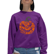 Load image into Gallery viewer, Halloween Pumpkin - Women's Word Art Crewneck Sweatshirt