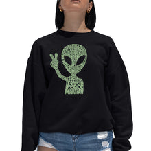 Load image into Gallery viewer, Peace Alien - Women's Word Art Crewneck Sweatshirt