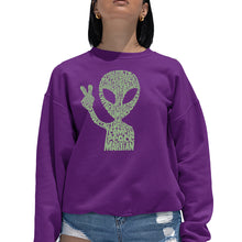 Load image into Gallery viewer, Peace Alien - Women's Word Art Crewneck Sweatshirt