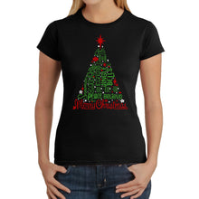 Load image into Gallery viewer, Holiday Christmas Tree - Women's Word Art T-Shirt