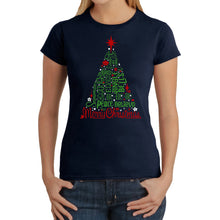 Load image into Gallery viewer, Holiday Christmas Tree - Women's Word Art T-Shirt