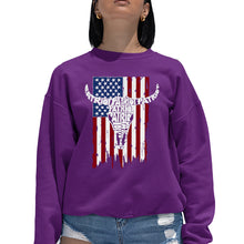 Load image into Gallery viewer, Patriot Flag - Women's Word Art Crewneck Sweatshirt