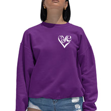 Load image into Gallery viewer, Script Heart - Women's Word Art Crewneck Sweatshirt