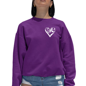 Script Heart - Women's Word Art Crewneck Sweatshirt