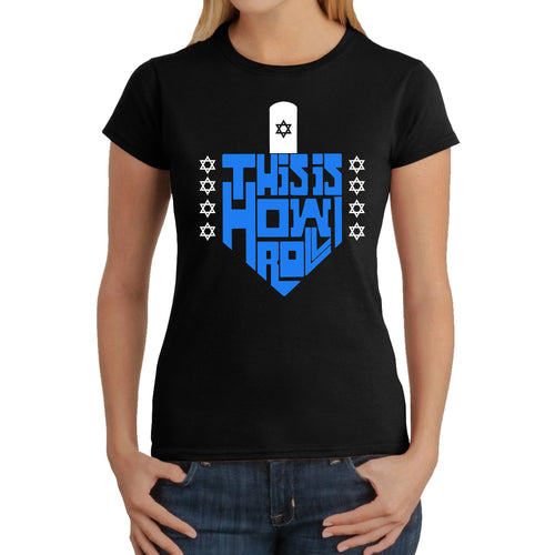 This is How I Roll Dreidel - Women's Word Art T-Shirt