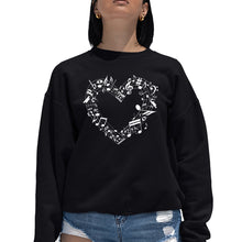 Load image into Gallery viewer, Sheet Music Heart - Women's Word Art Crewneck Sweatshirt