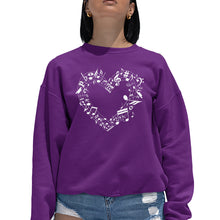 Load image into Gallery viewer, Sheet Music Heart - Women's Word Art Crewneck Sweatshirt