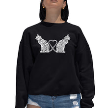 Load image into Gallery viewer, Cat Tail Hearts - Women&#39;s Word Art Crewneck Sweatshirt