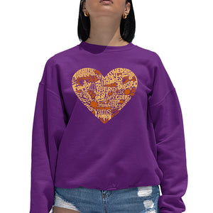 Thanksgiving Heart - Women's Word Art Crewneck Sweatshirt