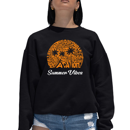 Summer Vibes - Women's Word Art Crewneck Sweatshirt