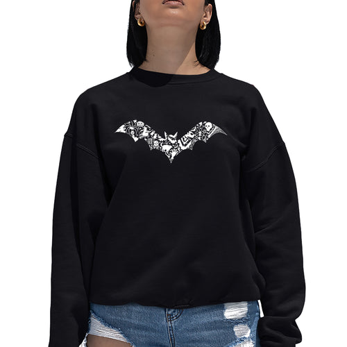 Halloween Bat - Women's Word Art Crewneck Sweatshirt